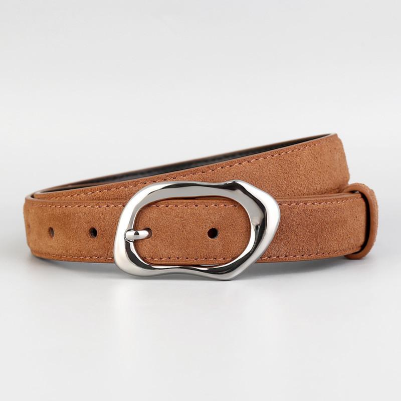 

Vintage Style Genuine Leather Belt With Pin Closure For Office And Outings Brown