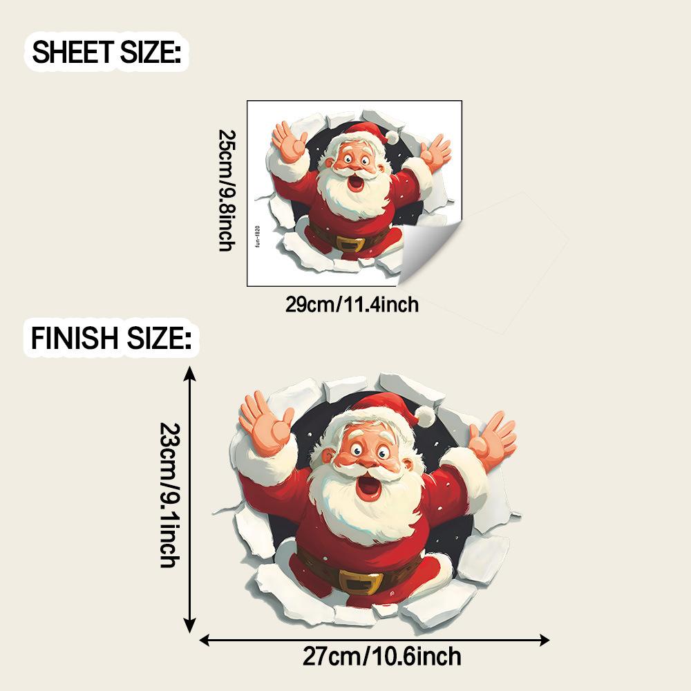 Creative Wall-breaking Santa Claus Living Room Study Home Wall Decoration Stickers