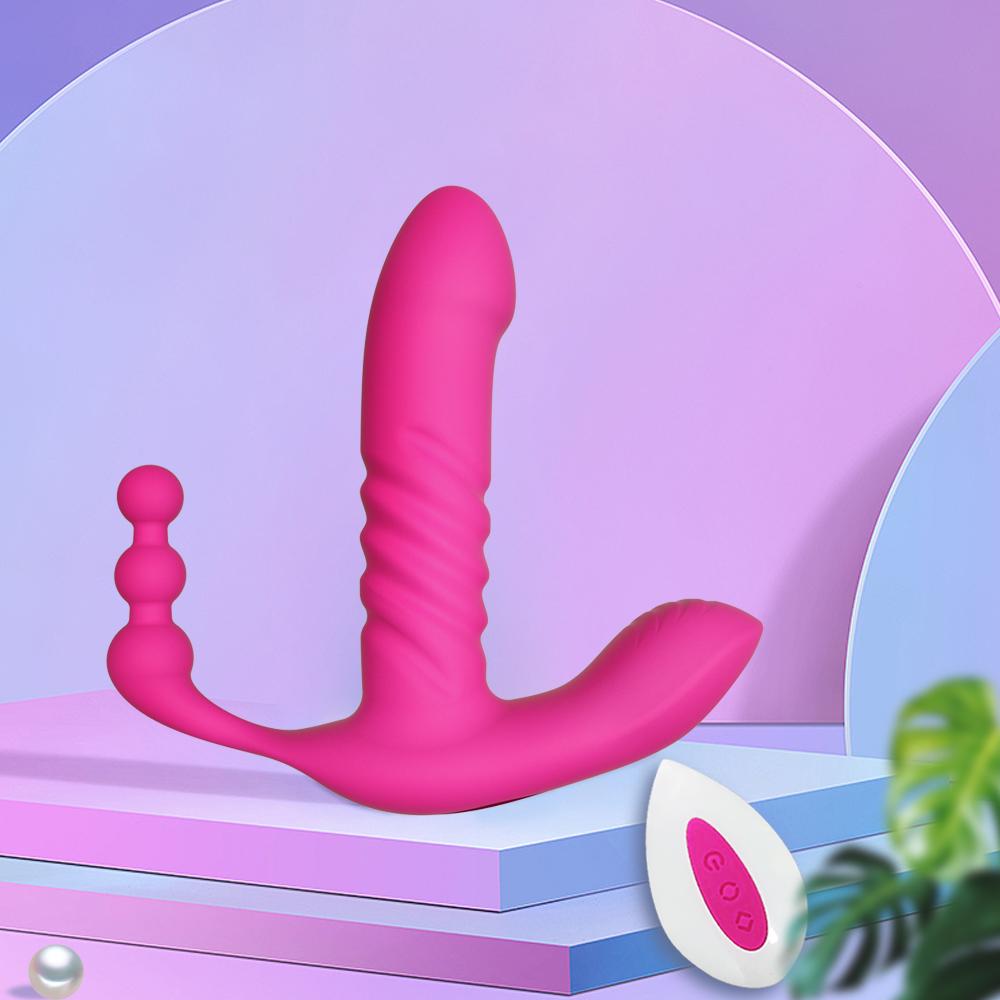 Bezdrátové dálkové nošení G Spot Dildo Stimulátor klitorisu, vaginální anální vibrátor, sexuální hračky pro ženy