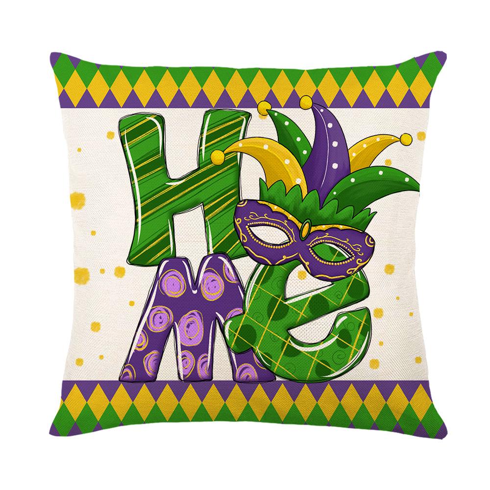 Pillow Case Holiday Party Decoration Home Living Room Sofa Cushion Cover Linen Print