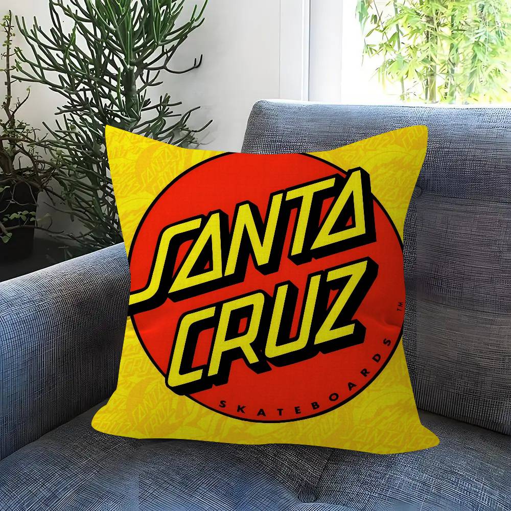 Fashion Skateboard Brand Santa Cruz Pillow Gifts Home Office Furnishings Bedroom Sofa Car Cushion Cover Case 45x45cm