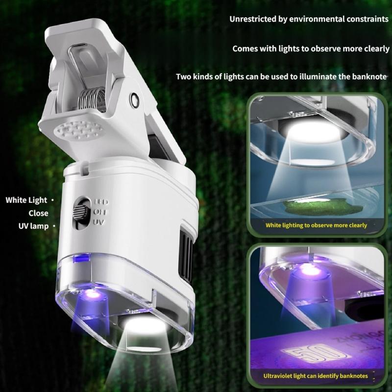 Children Educational Microscope Portable Design with 10X 30X 60X Magnification and Phone Clip for Classroom Learning