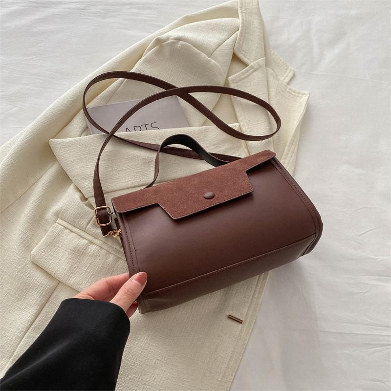Chic Small Square Bag For Women In Black Brown Khaki Unique Stylish Design