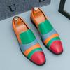 Fashion Color Leather Fashion Shoes Men 2025 Trends Leather Business Street Casual Shoe Slip on Party Footwear Pointed Toe Loafers Shoes