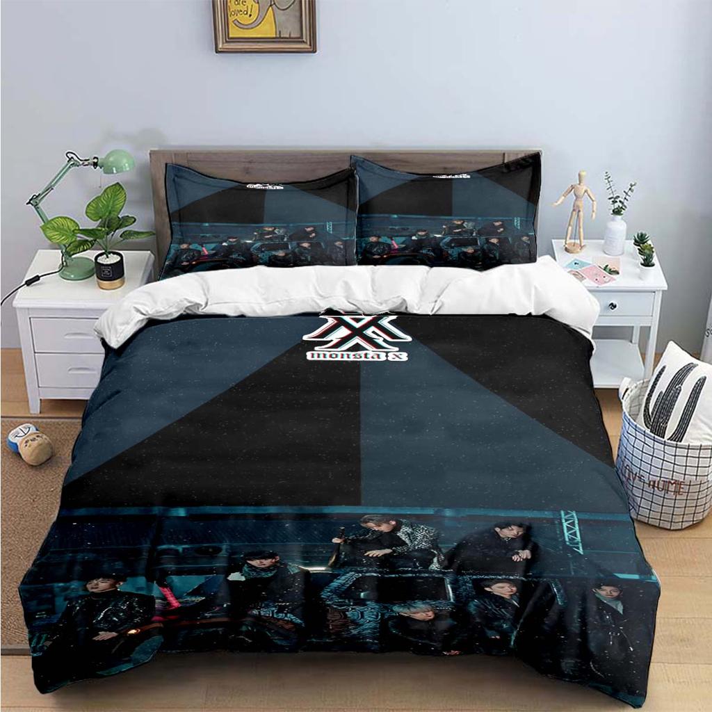 Comforter Fashion K-Pop Singer M-Monstas X Bedding Sets Exquisite Bed Supplies Set Bed Comforter Set Bedding Set Kids Gift