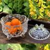 European-Style Glass Tripod Butterfly Transparent Storage Jar,Jewelry Organizer Glass Jar With Lid Candy Container Decoration