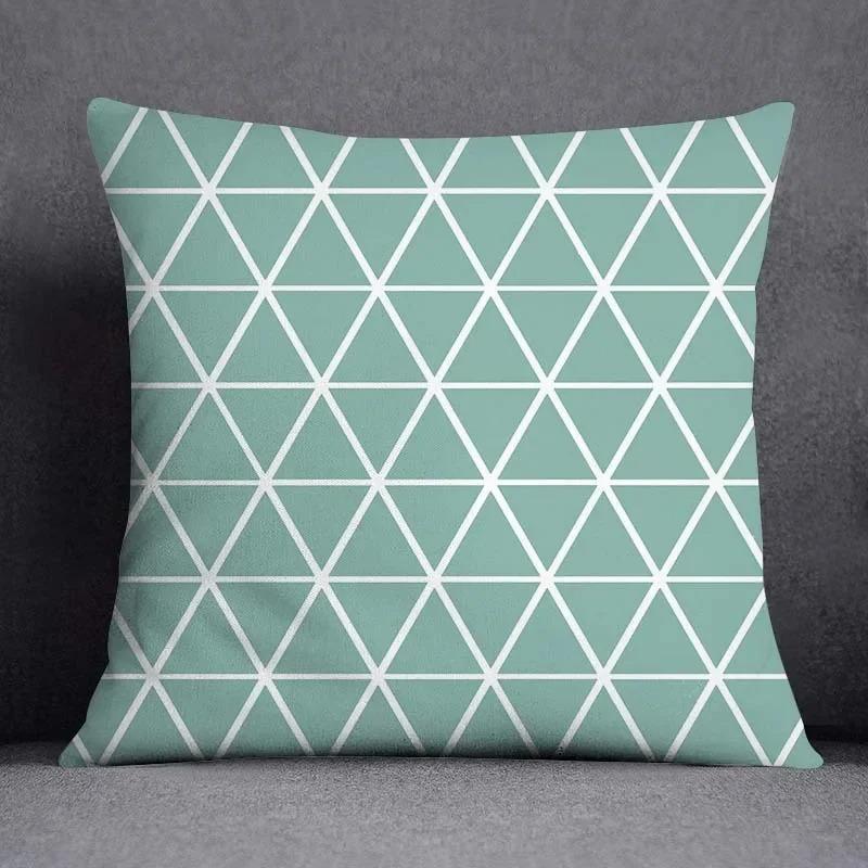 Office Living Room Home Pillowcase Geometric Dark Green Leaf Pillowcase Car Ornaments