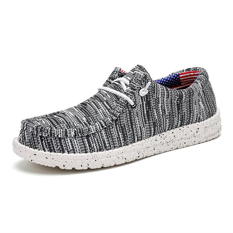 Large size men's shoes dude loafers trendy casual shoes men's canvas shoes foreign trade foot cover lazy one pedal