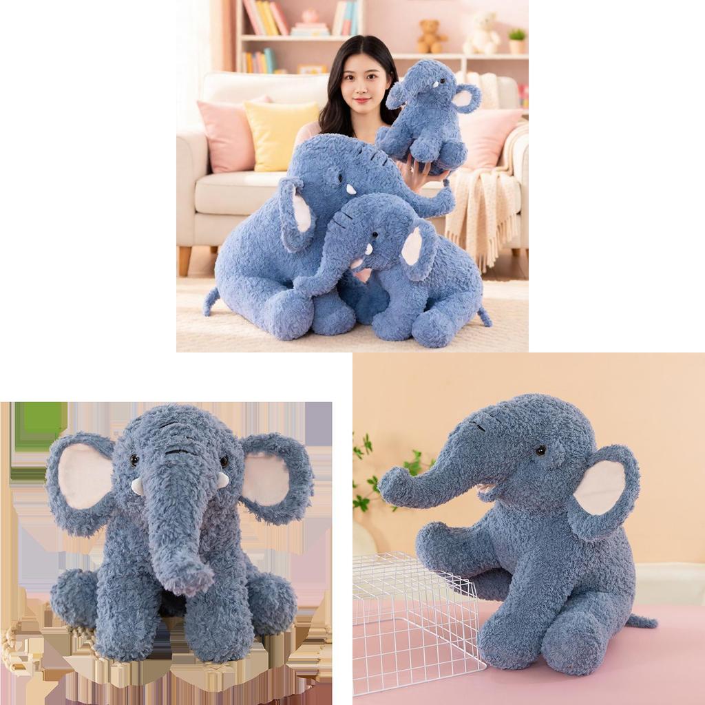 Cartoon Elephant Plush Toy With Feather Cotton Filling For Kids Sleep Comfort And Gift