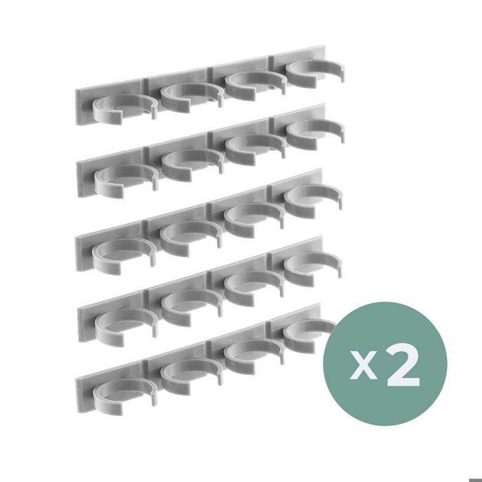 Porte-épices adhésif - INNOVAGOODS - Pot à épices divisible (2 pcs) - 40 pots - Nano PU Gel - Gris