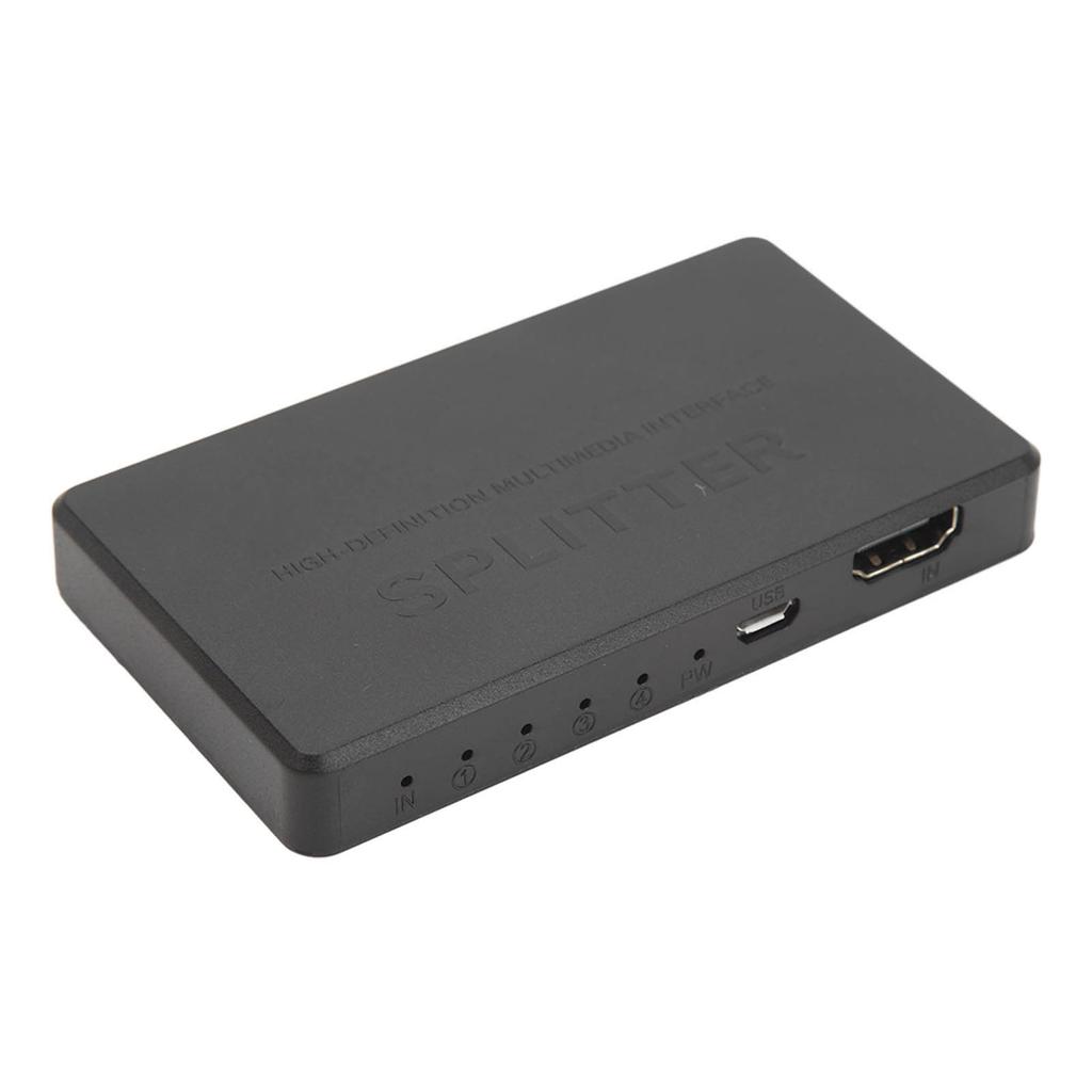 Video Splitter 1 In 4 Out 4K 1080P Supported Plug and Play Anti Interference HD Splitter for Desktop Computer
