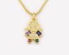 Nidin New Boy/Girl Pendant Choker Jewelry Zircon Necklaces Accessories For Mom Kids Parent-child  Anniversary Gifts Wholesale