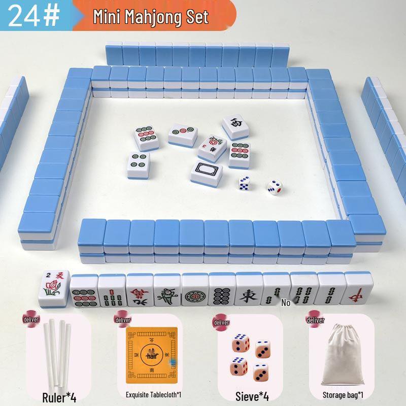 Compact Hand-Rubbed Mini Mahjong Set for Travel & Outdoor Use