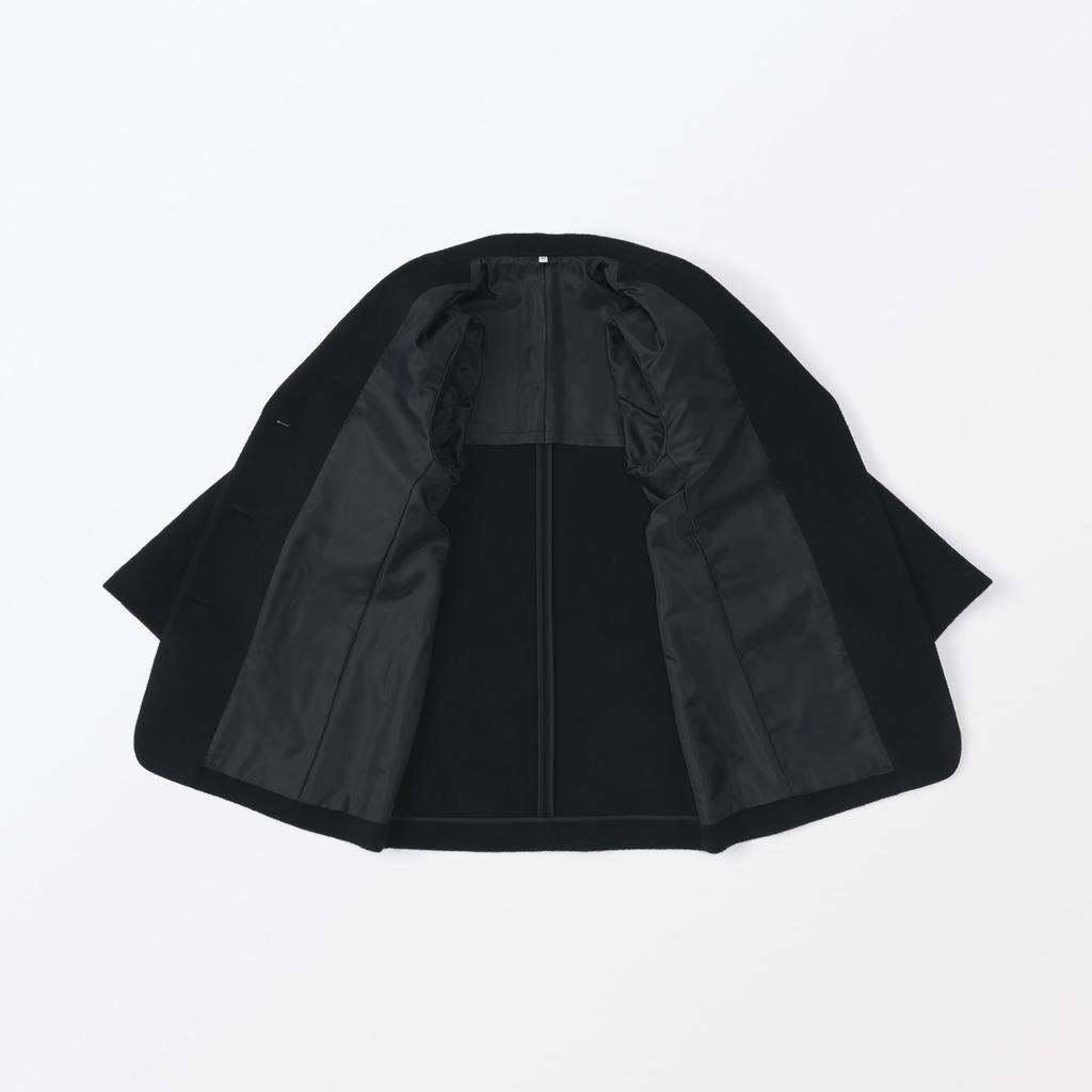 MUJI Jacke aus recycelter Wollmischung Größe BD0ZFA4A Damenmantel, Schwarz, XL,