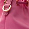 Prada Re-Edition Re-Nylon Enamel Triangle Metal Logo Drawstring Closure Fabric And Leather Bucket Bag Mini Women bags Coral-Pink 1BE067_R064_F0638
