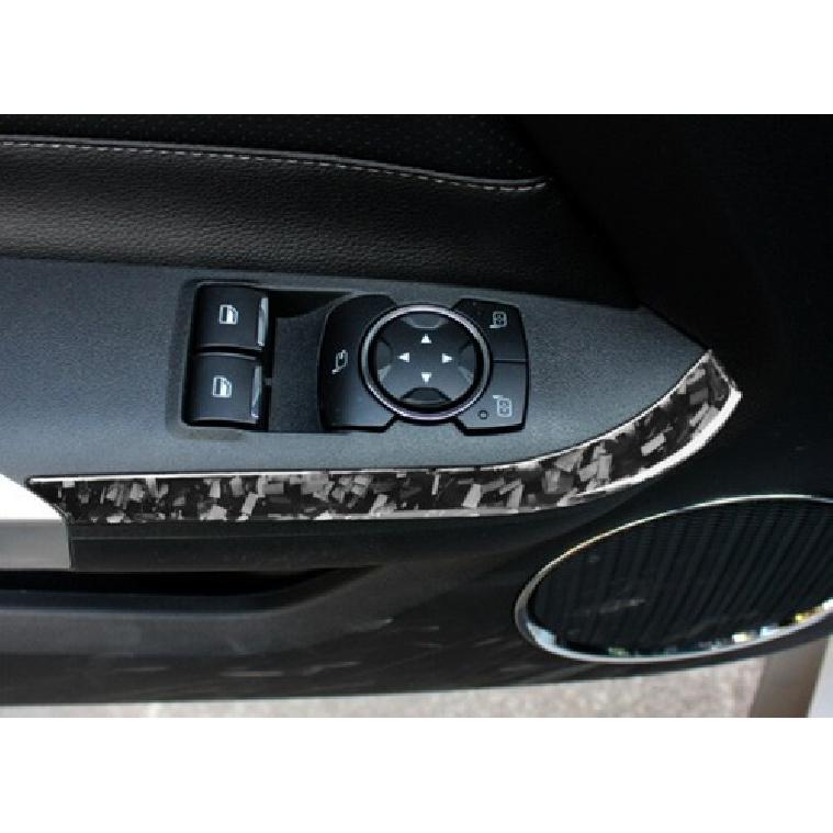 For Ford Mustang 2015-22 Cover Decor Forged Carbon Fiber Car Interior Door Strip