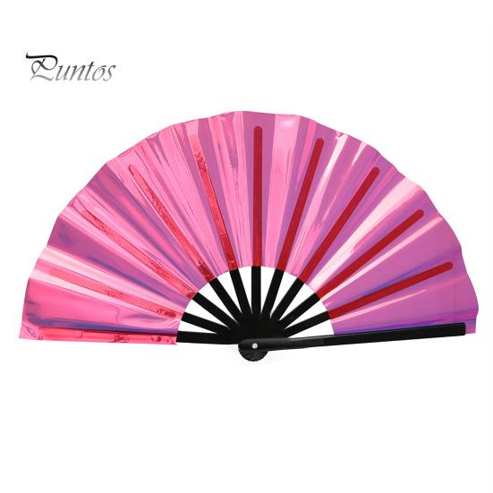 

Голографический складной веер, портативный радужный ручной вентилятор, летний охлаждающий вентилятор, украшение для танцевального представления, аксессуары для вечеринок розы красного