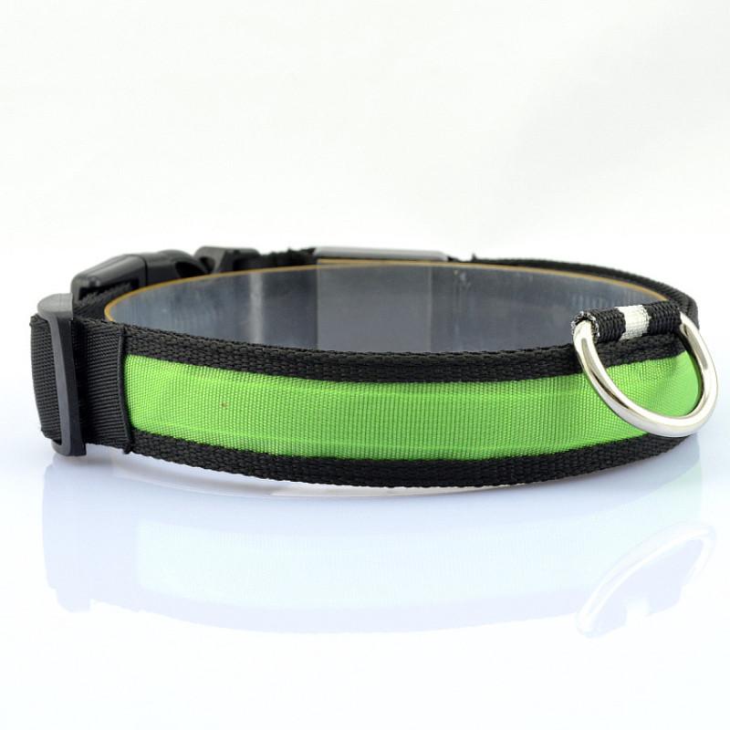 Adjustable Size Usb Rechargeable Led Pet Collar For Cats And Dogs Nylon Material