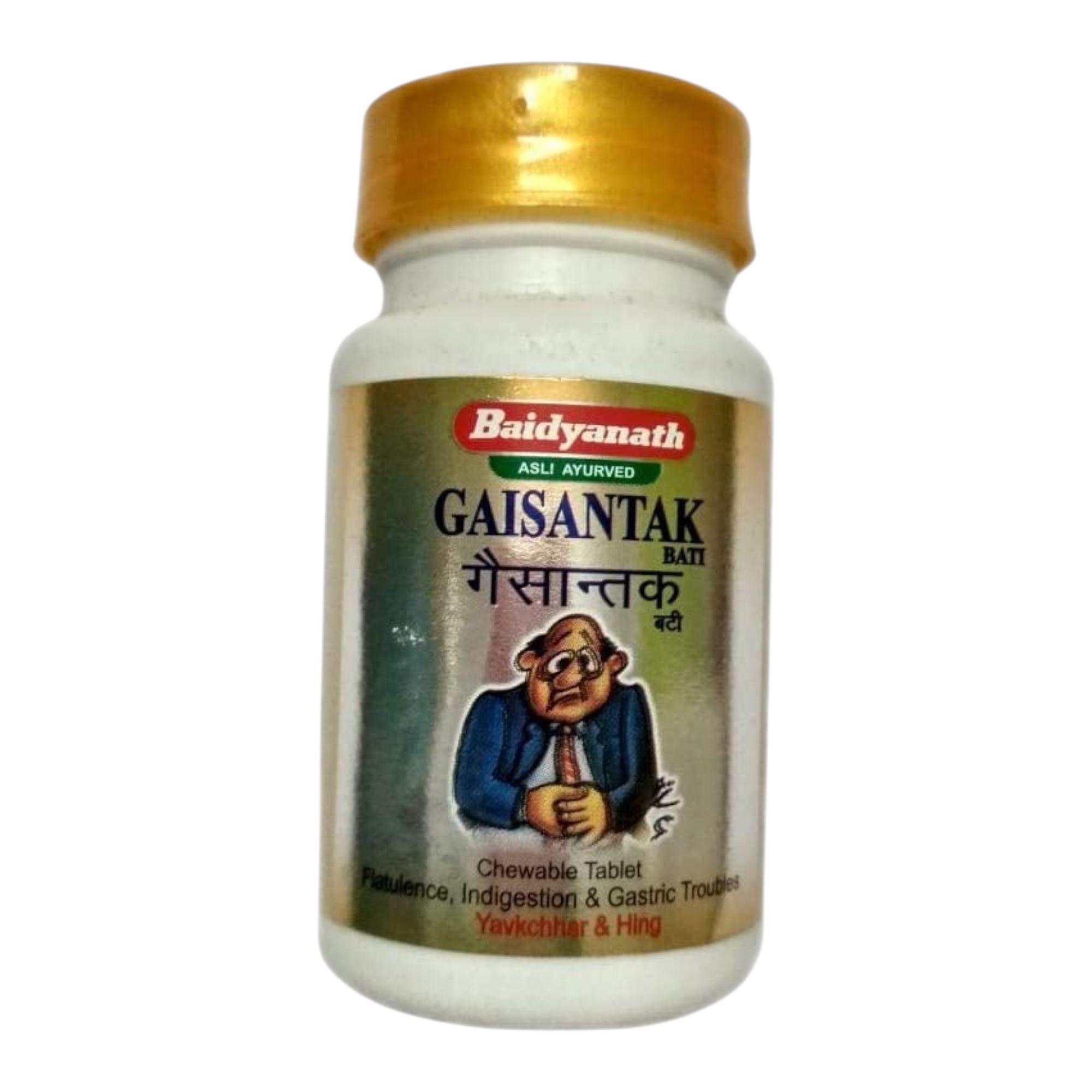 

Baidyanath Asli Ayurved Jhansi Gaisantak Bati 100 Tablets Ayurvedic Digestive Support for Gas Acidity and Stomach Comfort Supplement