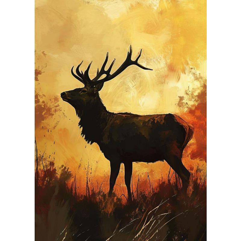 Wildtiere Zwei Hirsche Elefant Schwan Wal Wandkunst Leinwand Ölgemälde Poster und Drucke Wandbilder für Wohnzimmer Heimdekoration