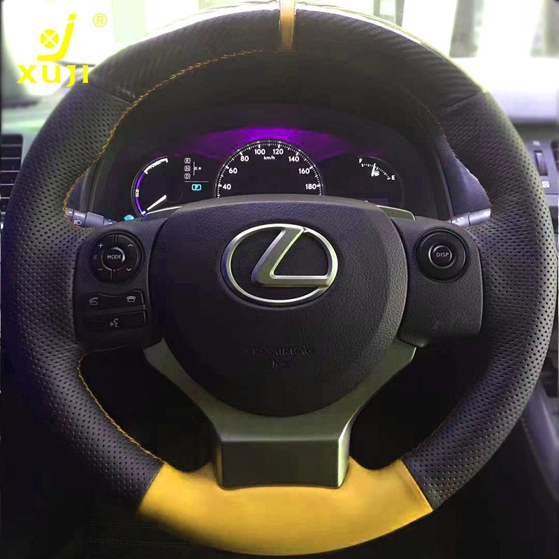Car Steering Wheel Cover for Lexus Is 200t 250 300 350 F Sport RC 350 CT 200h / NX Carbon Fiber&Leather Steering Wheel Wrap