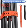 11PCS Reusable Silicone Zip Ties Adjustable Multi-Purpose Fastening Straps for Cable Management Camping Gear Outdoor Home