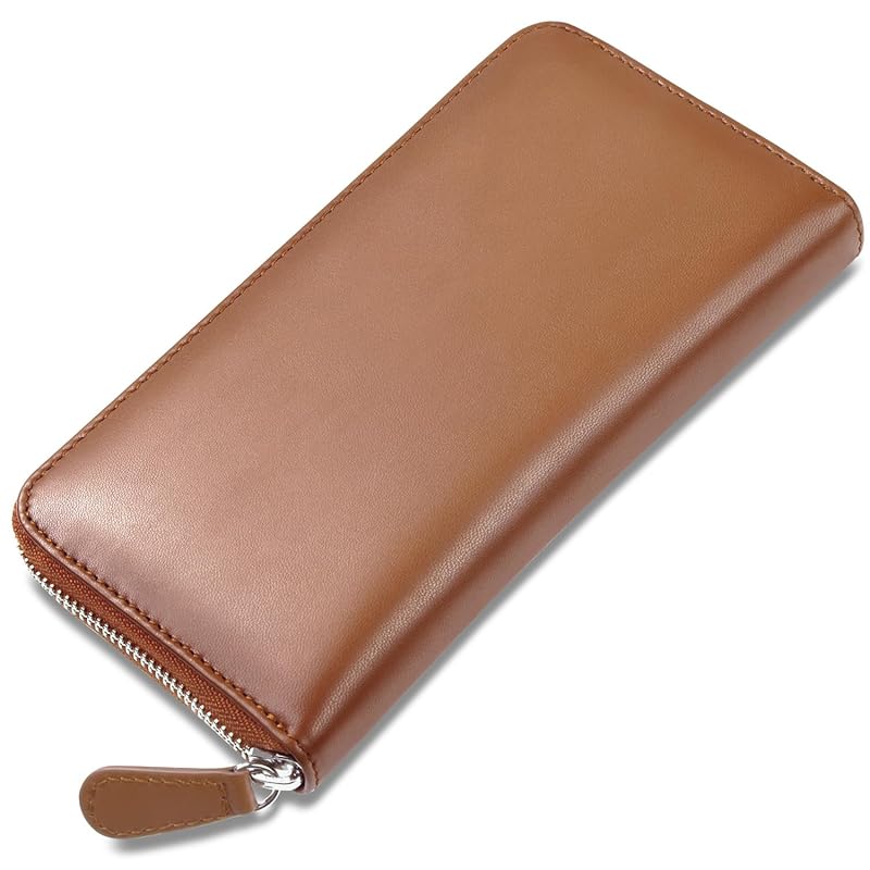 

[RATOM] [Top model] wallet men s long wallet genuine leather (100% natural sheep leather) (brown)