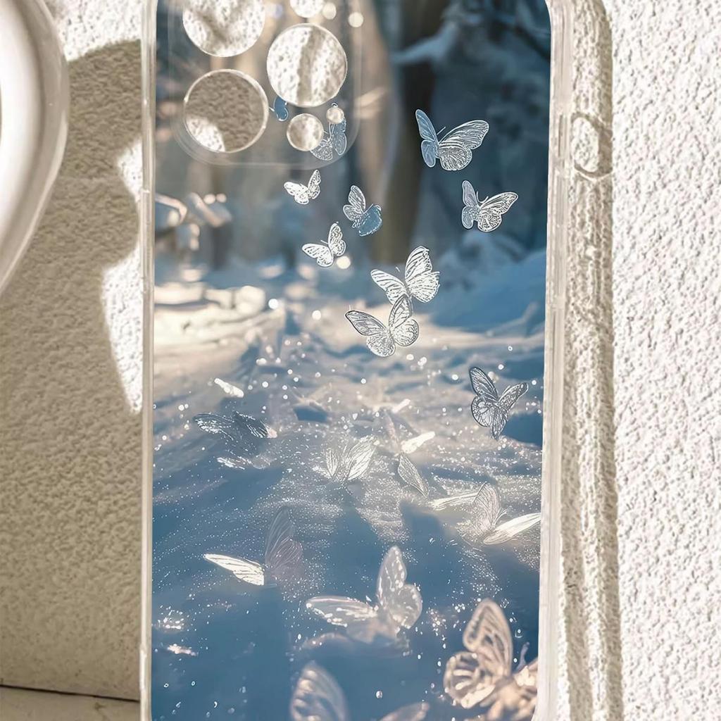 Water Butterfly Transparent Anti-drop Case for iPhone 14/15/16/17 Pro Max