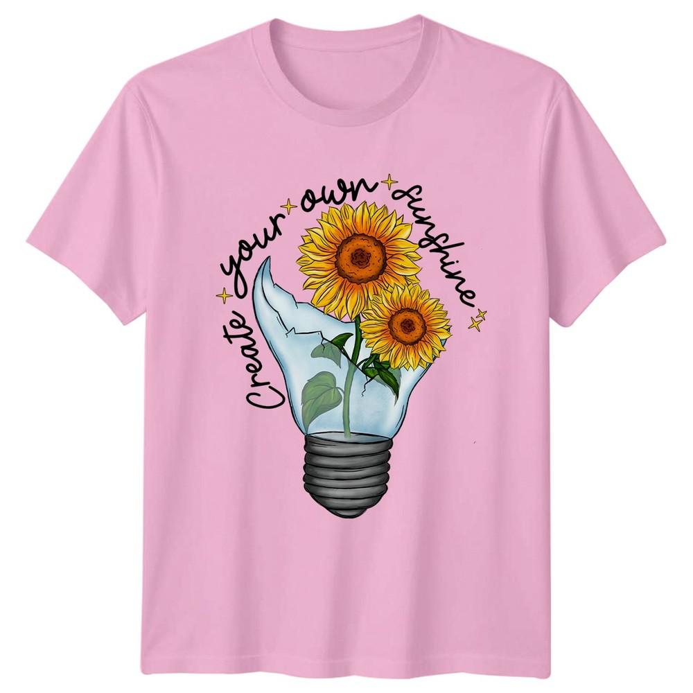 Create Your Own Sunshine Unisexs TShirt Lightbulb Inspirational Birthday