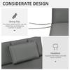 Garden Sun Lounger Cushion Replacement Soft Sunbed Reclining Chair Relaxer Pad with Pillow, Cushion ONLY - Grey