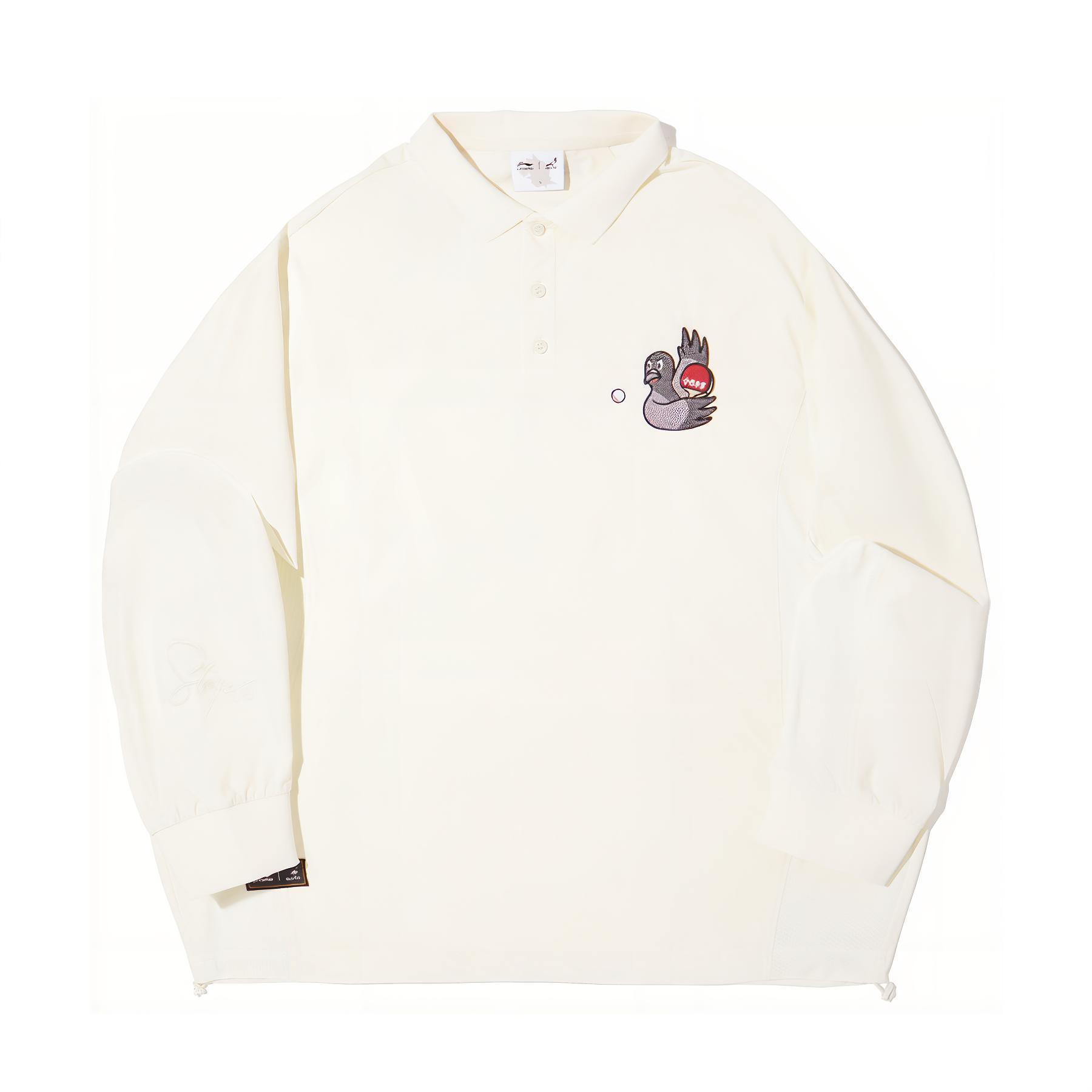 

Серия коллаборации Li Ning X Staple Удобный Повседневный Простой Пуловер Свободный С длинным рукавом Рубашка поло Мужские топы Молочно-белый AAEV031-1 L