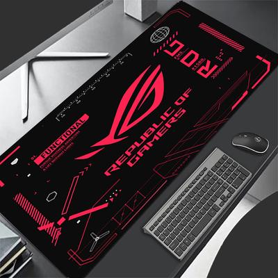 Rog Game Player Mouse Pad Large Computer Office Game Table Mats Rubber AntiSlip Stitched Edge Keyboard Mats 90x40 Xl Desk Pads