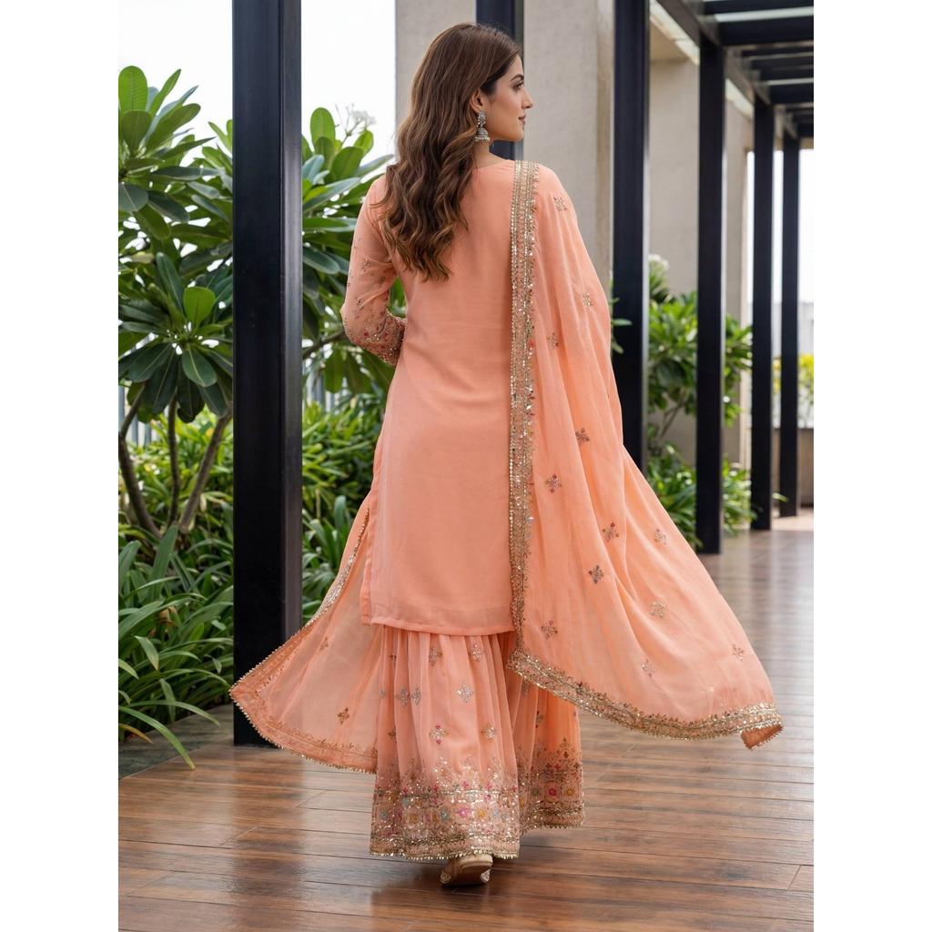 Desigenr Indian Pakisatni Sharara Suit Bollywood Wedding Wear Salwar Kameez