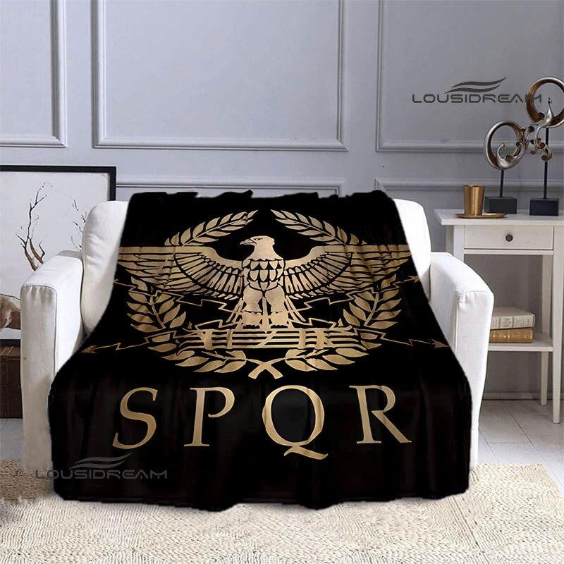 Roman SPQR Bedruckte Decke, warmes Flanell, weich und bequem, modische dekorative Decke, Heimreisedecke, Geburtstagsgeschenk