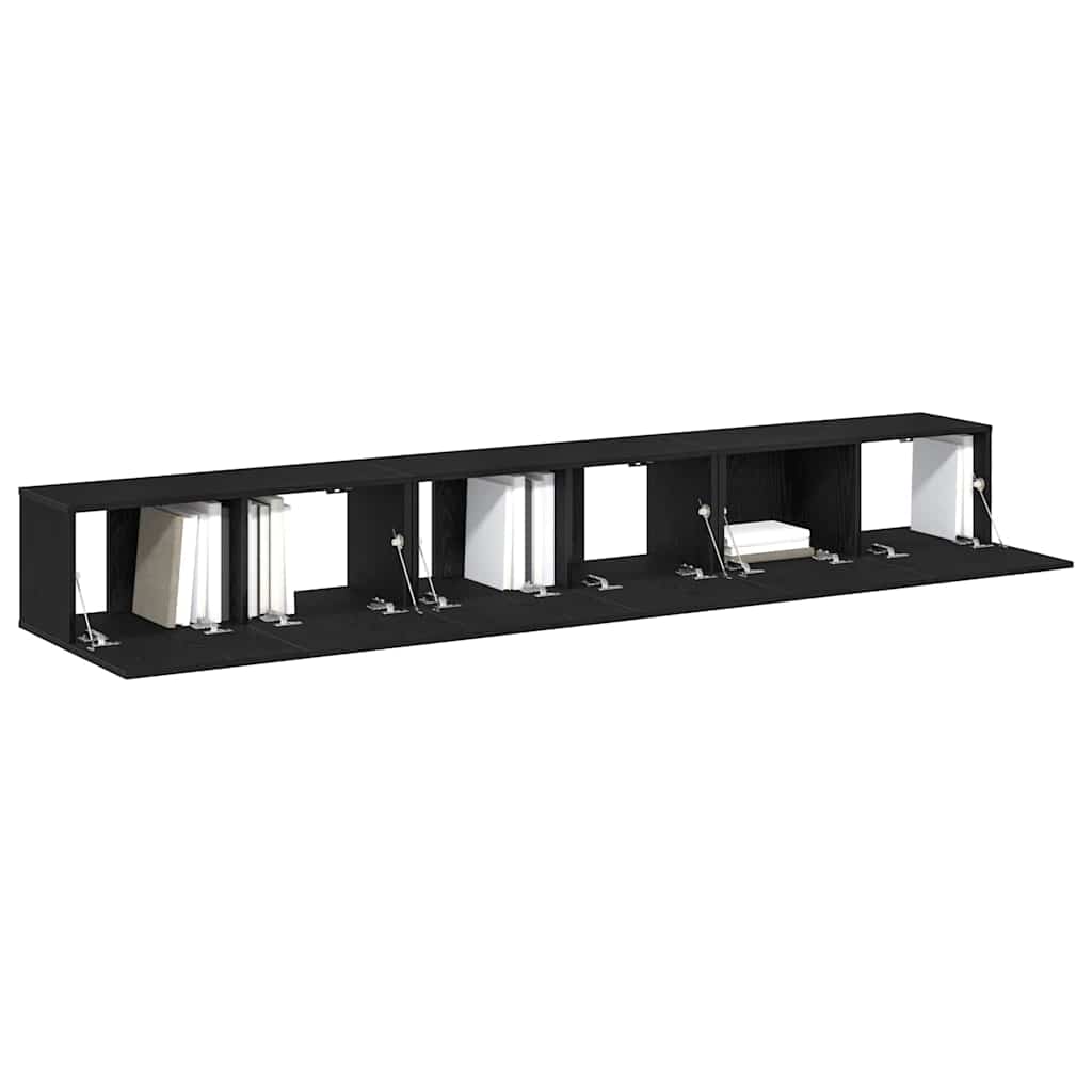 TV Cabinet Set 3 pcs Black Oak Effect 80 x 30 x 30 cm