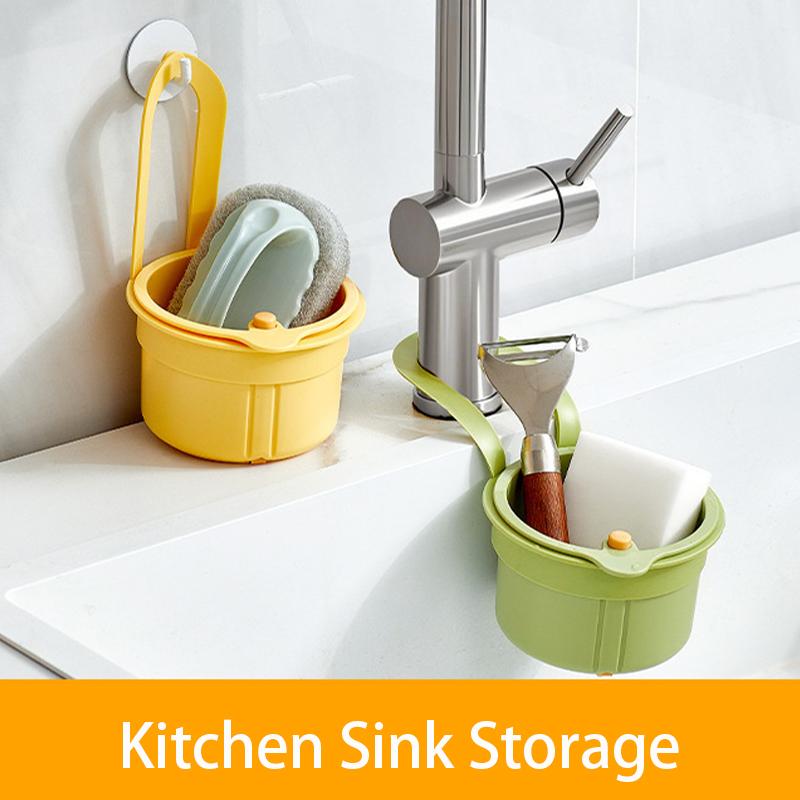 1PCS Kitchen Sink Strainer Basket,Faucet Hanging Strainers with Openable Bottom Cover,Household Multi-Functional Food Colanders