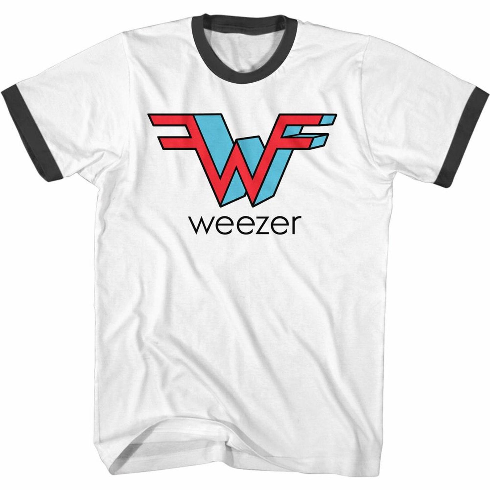 Weezer 3D W White/Black Adult S/S Ringer T-Shirt 4XL