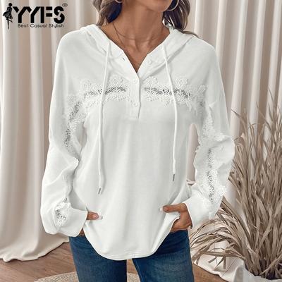 Women's Fashion Casual Spring Autumn Solid Color Print Long Sleeve Hooded Blouses & Shirts
