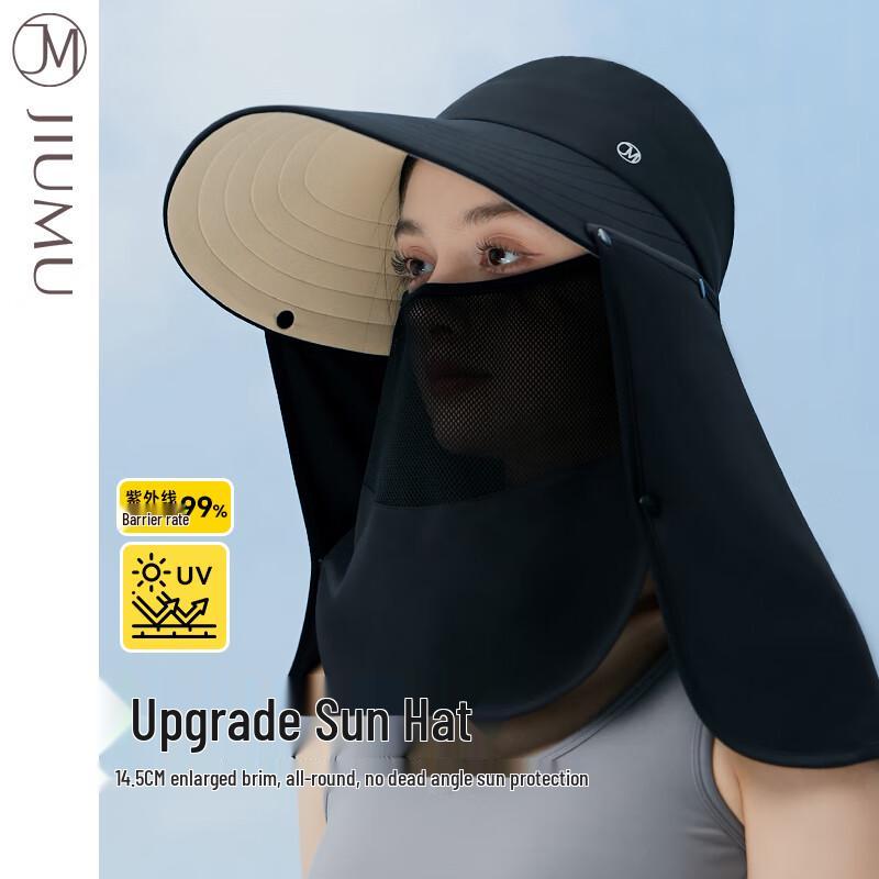 JIUMU Women s UV Protection Visor Sun Hat with Face Mask