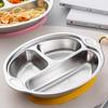 Onlycook [Sun Li Same Style] Children's Suction Plate, 304 Stainless Steel Divided Plate, Baby Food Tray, Tableware - Pink
