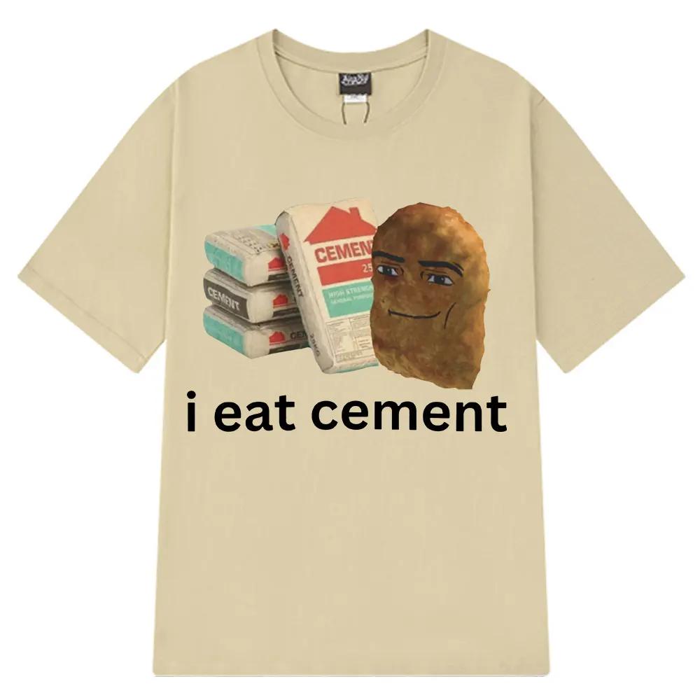 ZX Tee I Eat Cement Funny Chicken Nugget Meme T-shirt  Women  Casual Oversized T-shirts Harajuku Oversized T Shirts Streetwear
