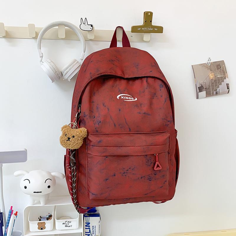 Schoolbag Tie-dye Niche Japanese Ins School Bag Simple Junior High School Large Capacity Backpack High School Backpack Student Lazy Wind