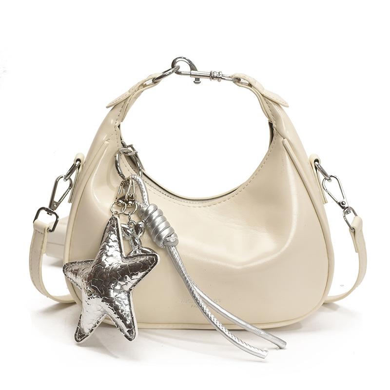 

Textured French small square bag solid color underarm bag 2025 new foreign style women s bag oily leather shoulder bag fashion messenger bag no pendant