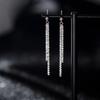 [Long Tassel Dangle Earrings with Shimmering Starry Glitter Minimalist ]