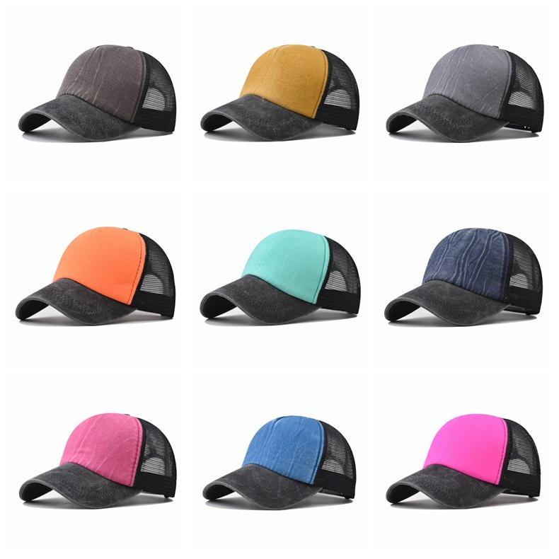 Femei Bărbați Pălărie de baseball de vară Pălărie de soare din plasă Pălărie de soare din bumbac spălat mozaic Căciuli de baseball de epocă Snapback