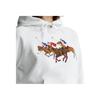 Polo Ralph Lauren FW23 Three Pony Embroidered Pattern Long Sleeve Fleece Hoodie Women Hoodies White WMPOKNIN6820188-100