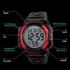 SKMEI Men's Waterproof Sports Watch Digital LED Large Display Silicone Band Military Watch Red