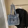 Denim Tasche Damen Pendler Große Kapazität Achseltasche Tragetasche Schultertasche