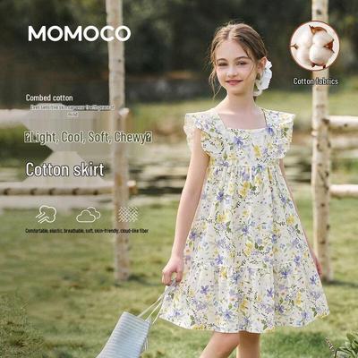 MOMOCO Dívčí letní bezrukávové princeznovské šaty