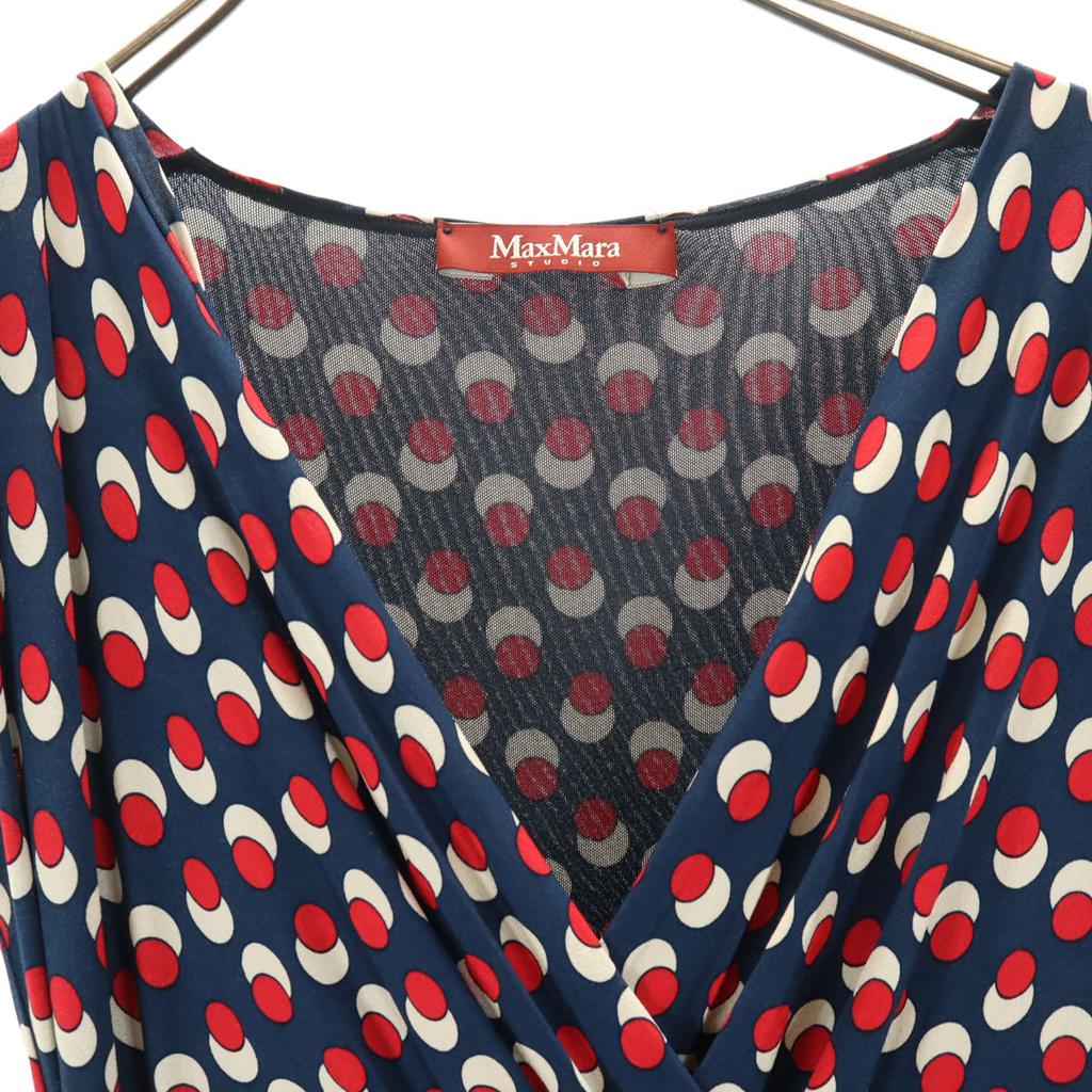 MAX MARA Overall handle French sleeve Knee-length dress S Navy Women Used